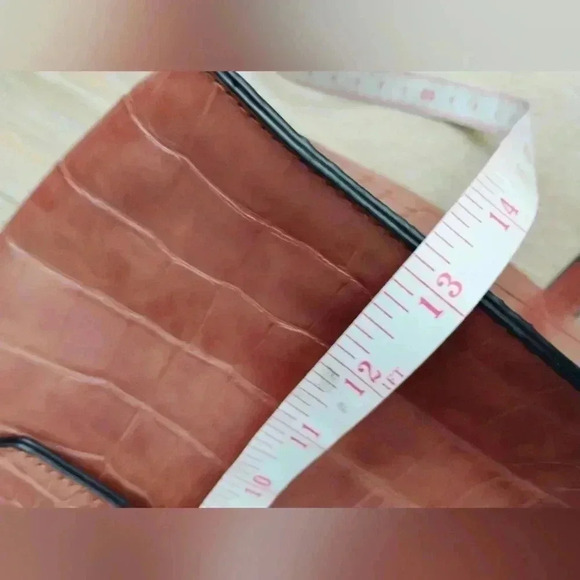 ASOS Adjustable Mini Backpack Bag FxLeather Embossed Tan EUC Neutral - Picture 7 of 7